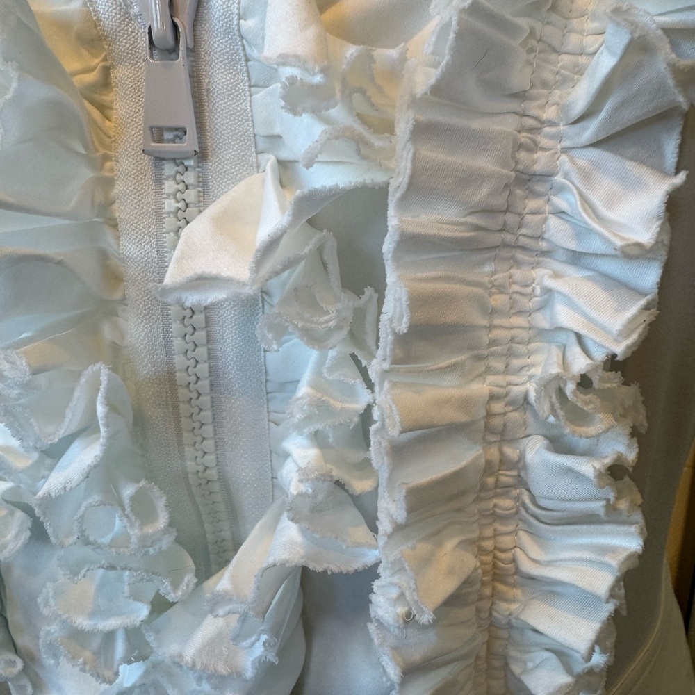 Etcetera White Ruffled Corset Top, sz. 6 - Picture 4 of 5